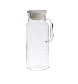 Silicone lid glass water bottle with handle